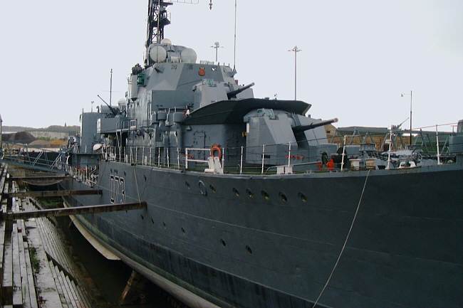 HMS Cavalier at Chatham dry dock