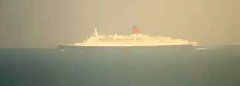 The QE2 is a frequent visitor to the local sea channel on route to and from Southampton